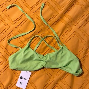 NWT Fused Hawaii Cross Back Bikini Top M Lime Green